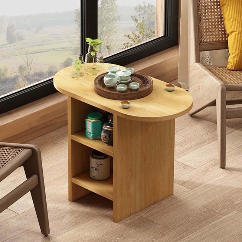 Japanese Semicircle Solid Wood 3-Tier Side Table