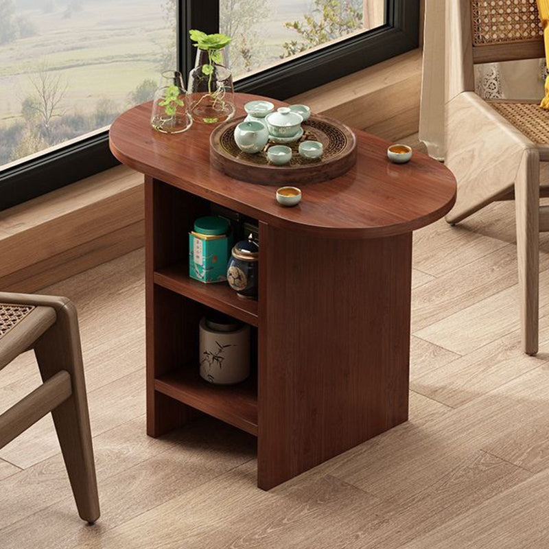 Japanese Semicircle Solid Wood 3-Tier Side Table
