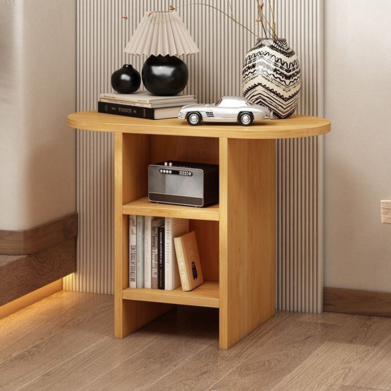 Japanese Semicircle Solid Wood 3-Tier Side Table