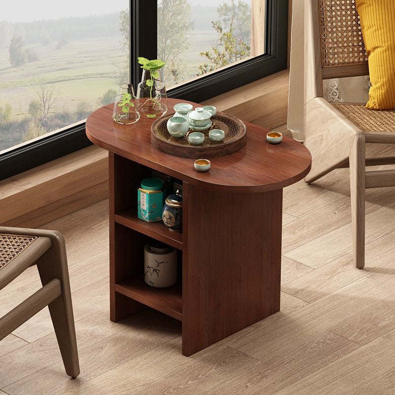Japanese Semicircle Solid Wood 3-Tier Side Table