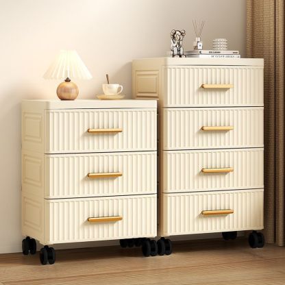 Nordic Cream 3/4/5-Drawer Side Table — 3