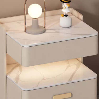 Nordic Solid Wood 3-Drawer Nightstand — Without Safe & Sensor Light / Dark Gray