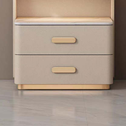 Nordic Solid Wood 3-Drawer Nightstand — With Safe & Sensor Light / Light Gray