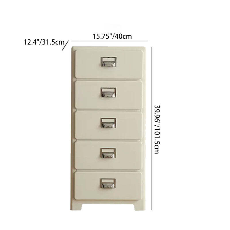 Japanese Macaron 2-5 Drawer Side Table — 3 / Off White