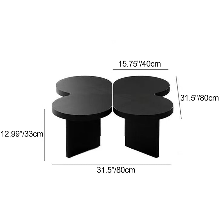 French Splicing Butterfly Rubber Wood Coffee Table