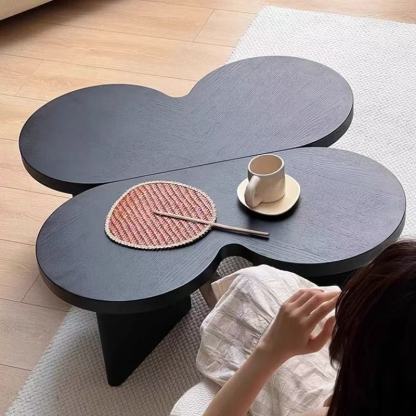 French Splicing Butterfly Rubber Wood Coffee Table
