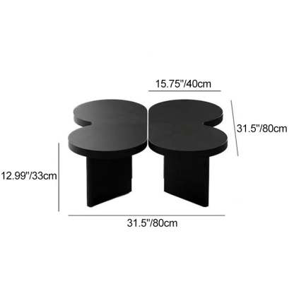 French Splicing Butterfly Rubber Wood Coffee Table