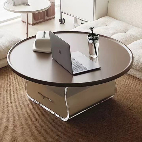 Scandinavian Cream Acrylic 1-Drawer Coffee Table