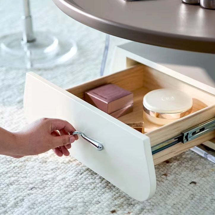 Scandinavian Cream Acrylic 1-Drawer Coffee Table