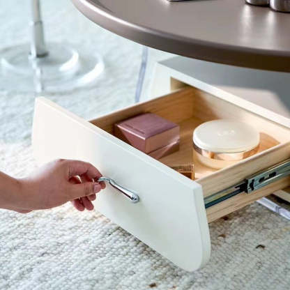 Scandinavian Cream Acrylic 1-Drawer Coffee Table