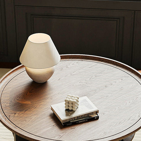 French Round Ash 2-Tier Coffee Table