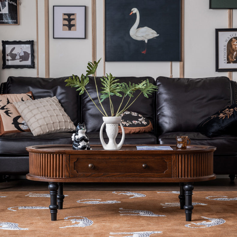 French Cube Pine Wood 2-Drawer Coffee Table