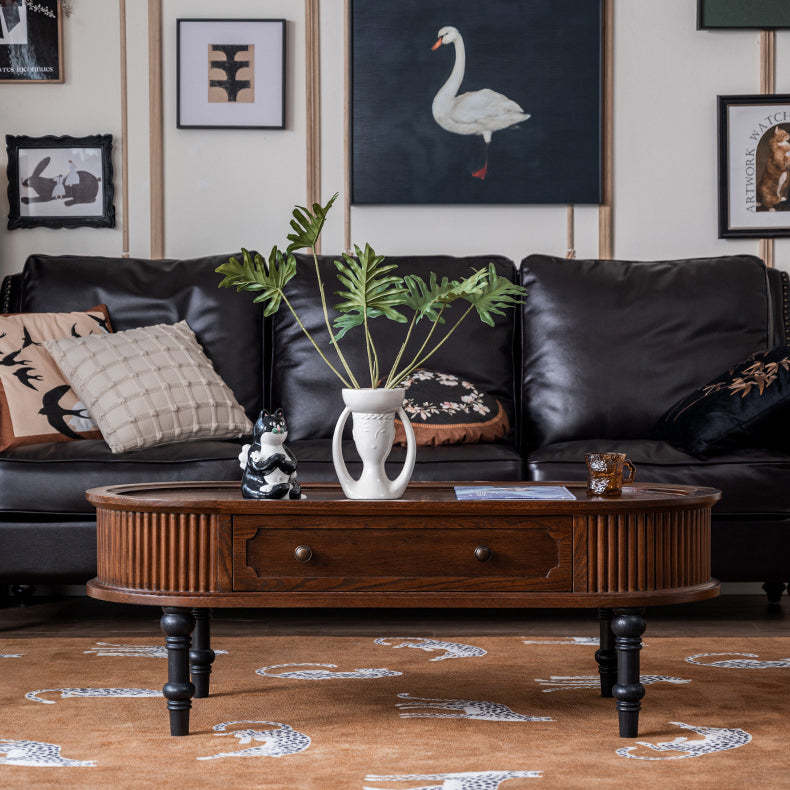 French Cube Pine Wood 2-Drawer Coffee Table