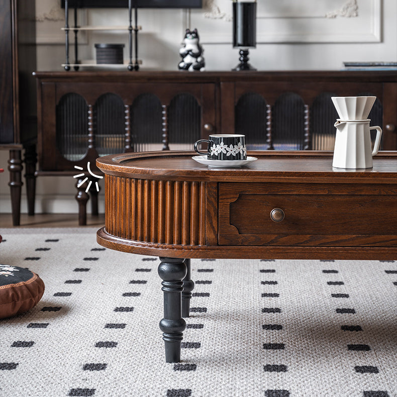 French Cube Pine Wood 2-Drawer Coffee Table
