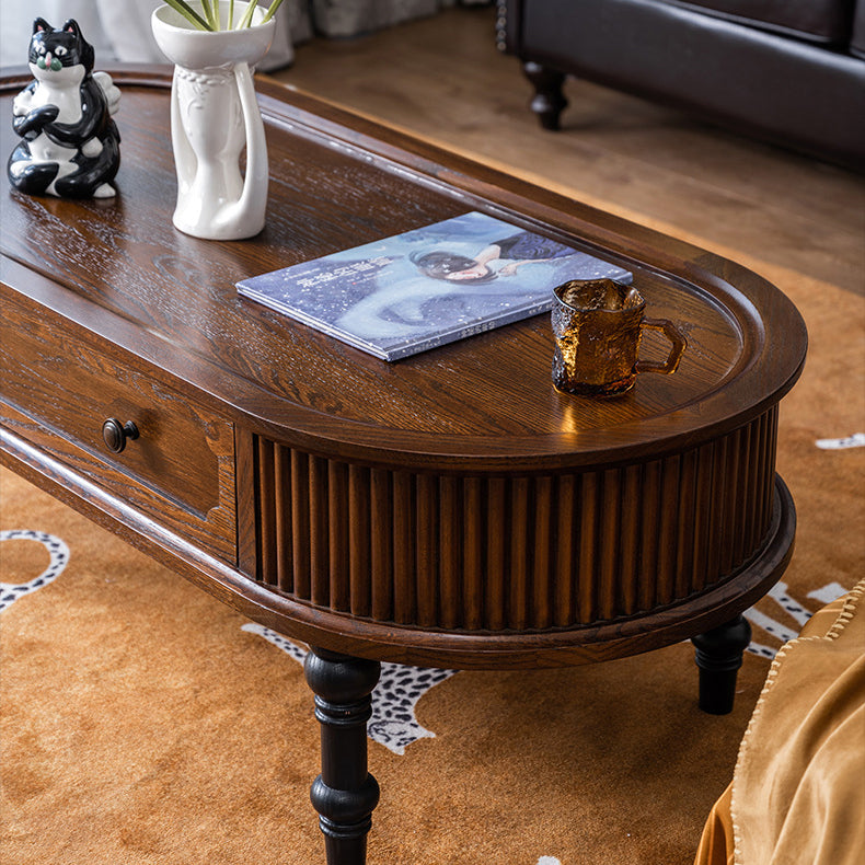 French Cube Pine Wood 2-Drawer Coffee Table