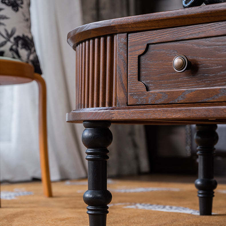French Cube Pine Wood 2-Drawer Coffee Table