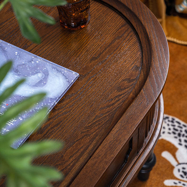 French Cube Pine Wood 2-Drawer Coffee Table