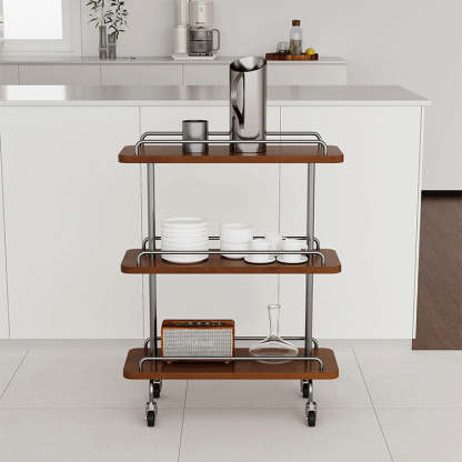 Scandinavian Painted Metal 3-Tier Rectangular Side Table