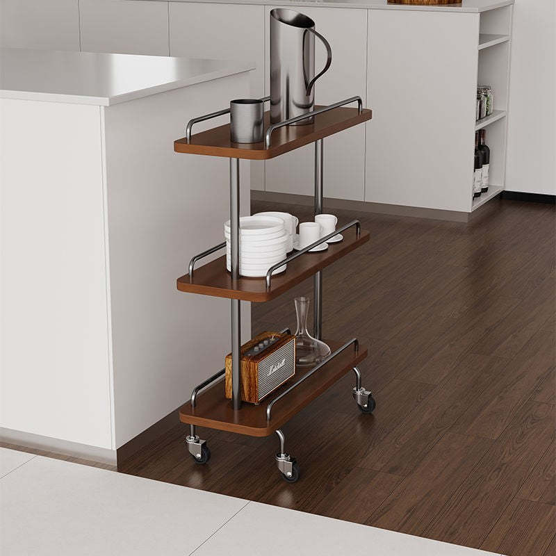 Scandinavian Painted Metal 3-Tier Rectangular Side Table