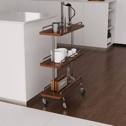 Scandinavian Painted Metal 3-Tier Rectangular Side Table