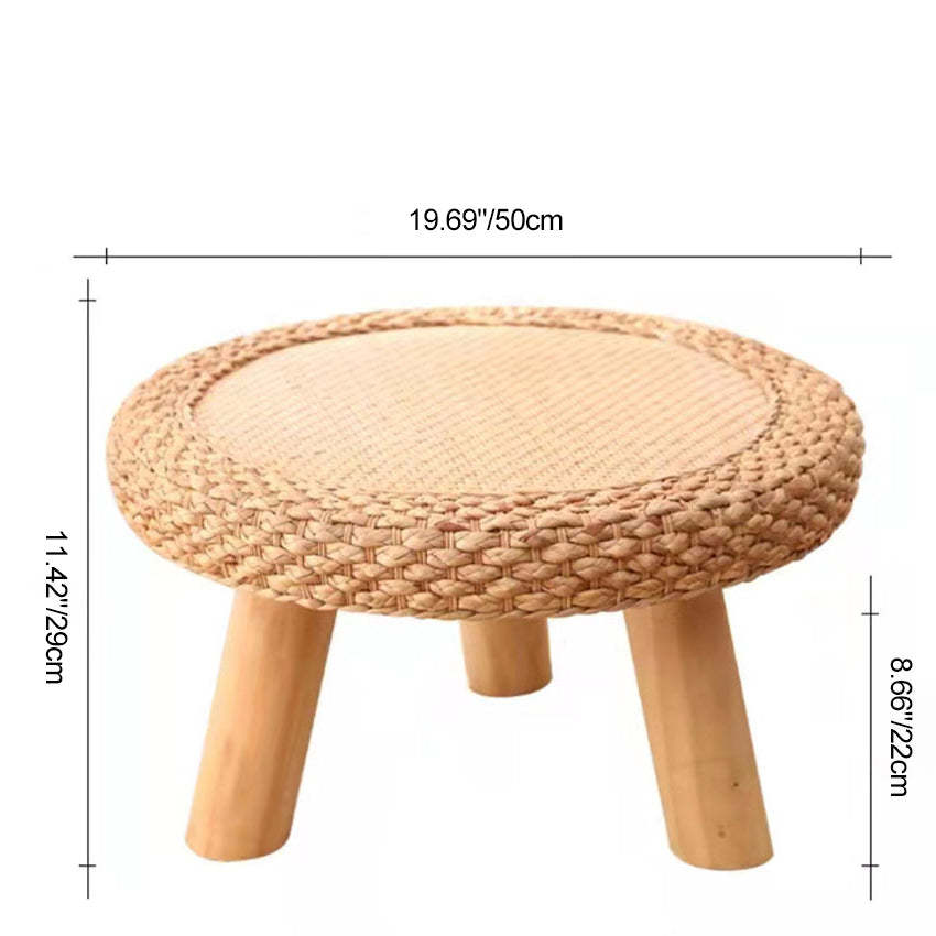 Japanese Cottonwood Rattan Coffee Table — Rectangle / Wood Color