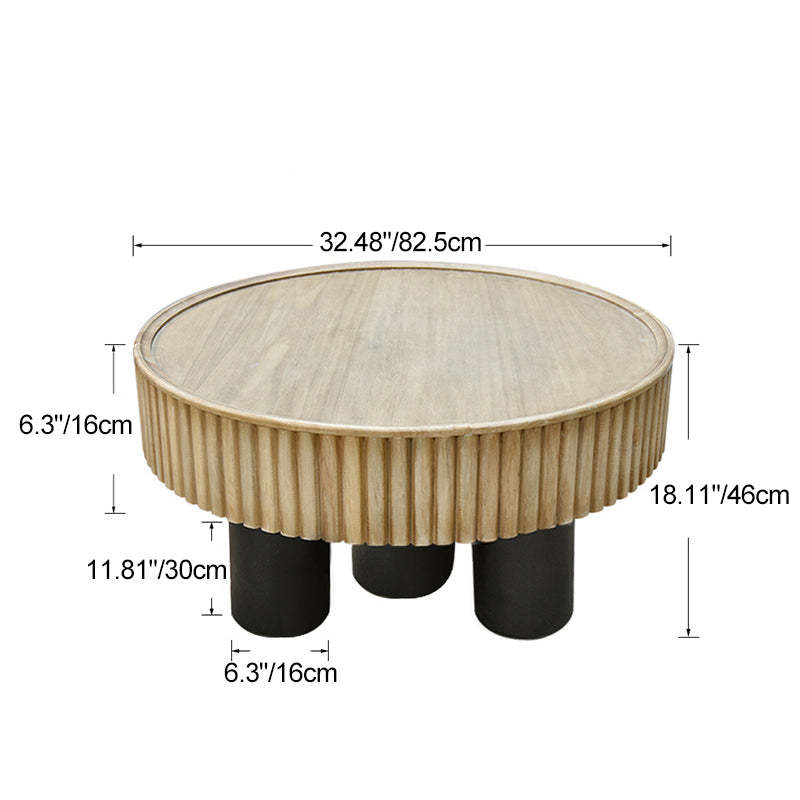 Nordic Cylinder Solid Wood Coffee Table