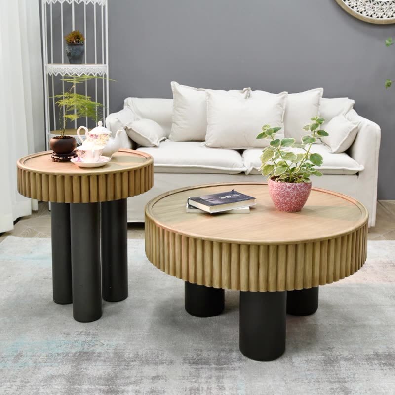 Nordic Cylinder Solid Wood Coffee Table