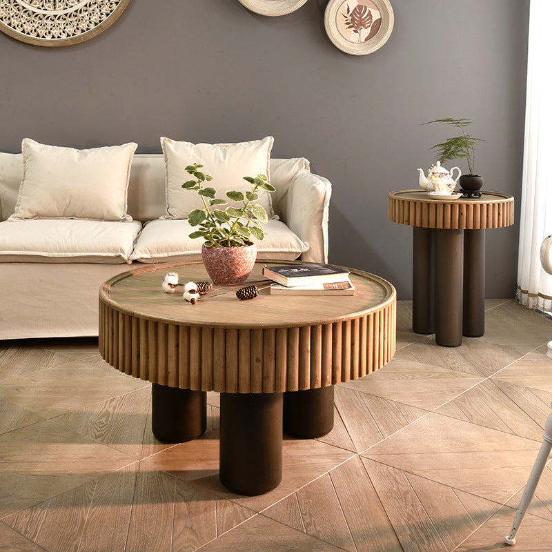 Nordic Cylinder Solid Wood Coffee Table — A