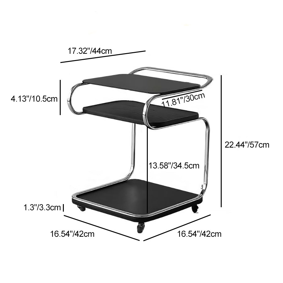 Scandinavian Glass 3-Tier Side Table
