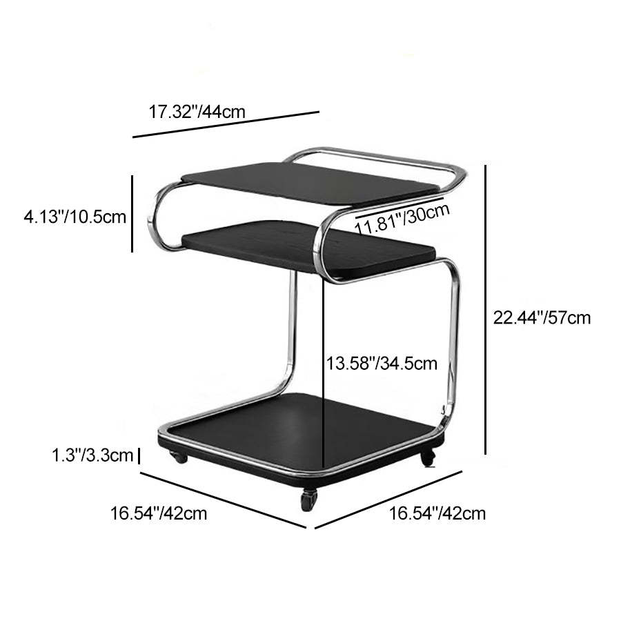 Scandinavian Glass 3-Tier Side Table