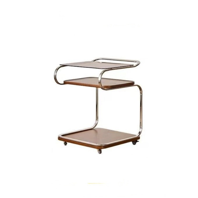 Scandinavian Glass 3-Tier Side Table