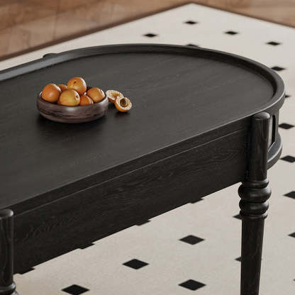 French Cube Glass Wood 1-Drawer Coffee Table