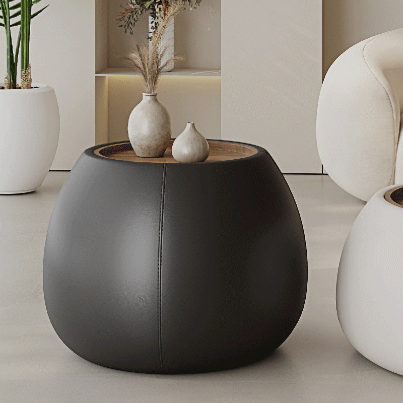 Nordic Leather Walnut Wood Coffee Table