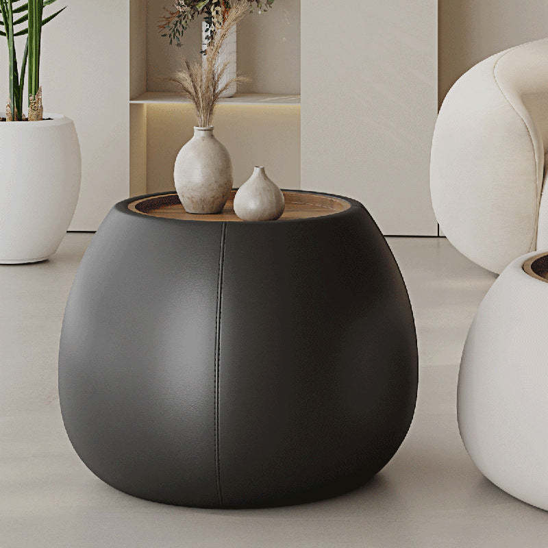 Nordic Leather Walnut Wood Coffee Table