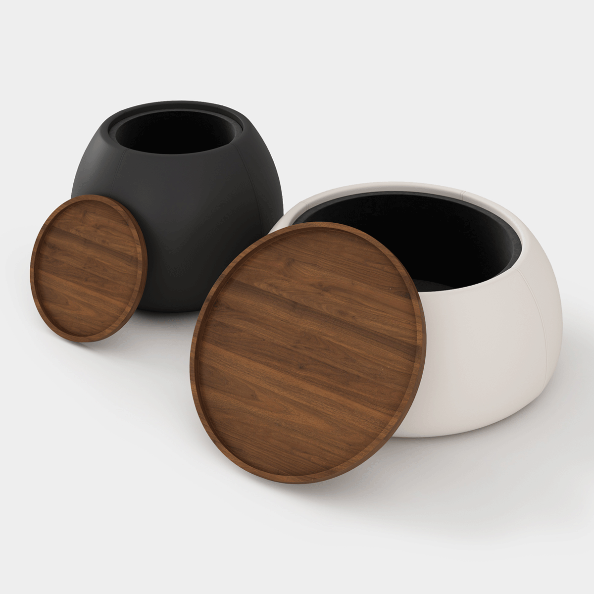 Nordic Leather Walnut Wood Coffee Table