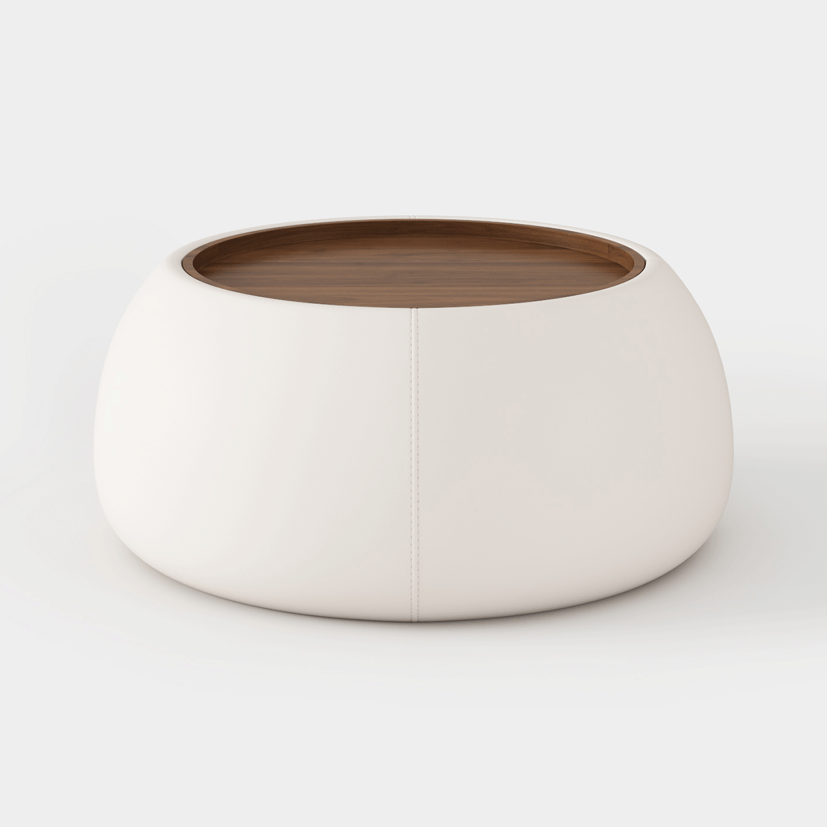Nordic Leather Walnut Wood Coffee Table
