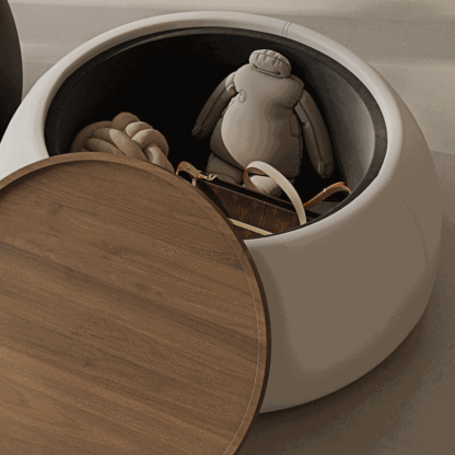 Nordic Leather Walnut Wood Coffee Table