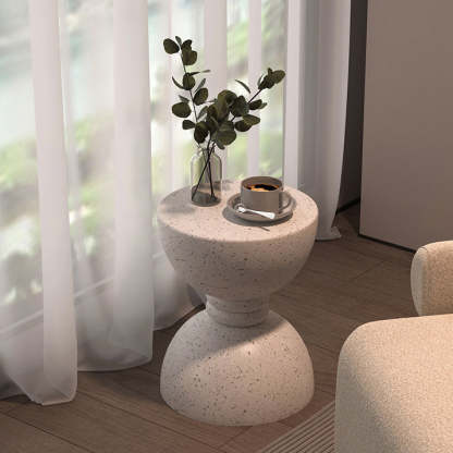 Nordic Hourglass Magnesium Oxide Side Table