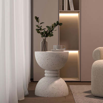 Nordic Hourglass Magnesium Oxide Side Table