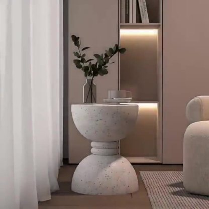 Nordic Hourglass Magnesium Oxide Side Table