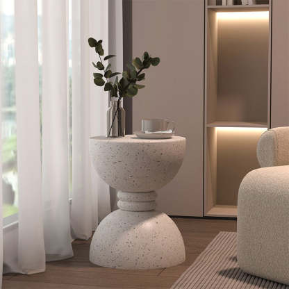 Nordic Hourglass Magnesium Oxide Side Table