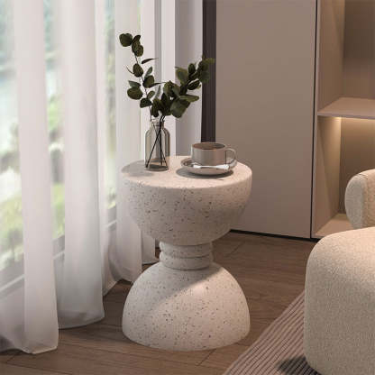 Nordic Hourglass Magnesium Oxide Side Table