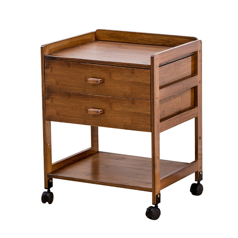 Japanese Bamboo 1/2-Drawer Side Table