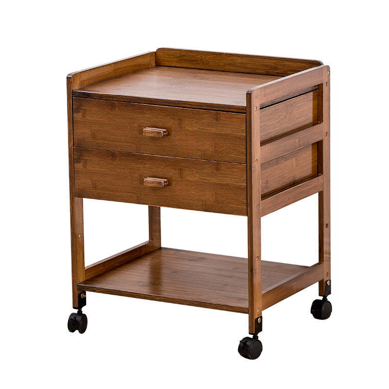 Japanese Bamboo 1/2-Drawer Side Table
