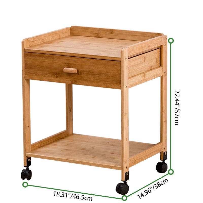 Japanese Bamboo 1/2-Drawer Side Table — 2 / Wood Color