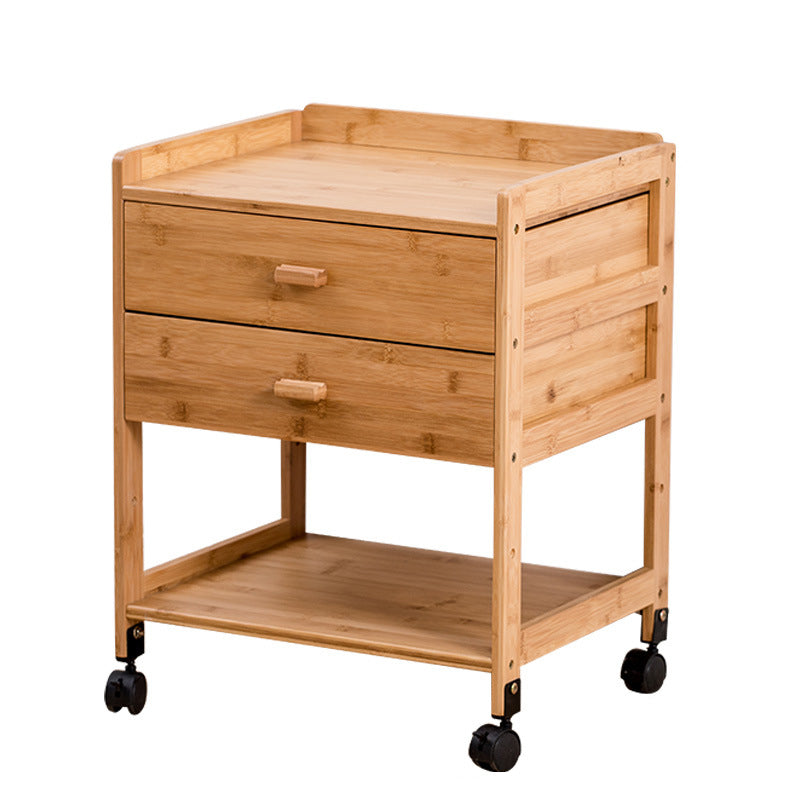 Japanese Bamboo 1/2-Drawer Side Table