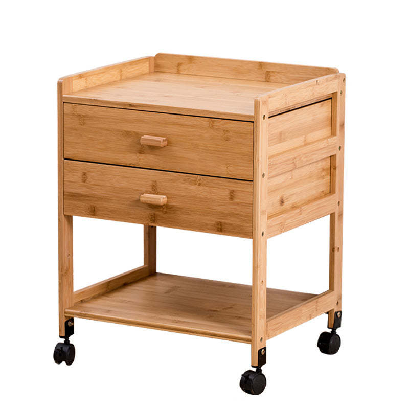 Japanese Bamboo 1/2-Drawer Side Table