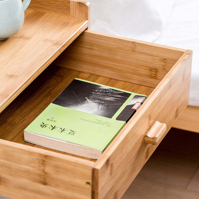Japanese Bamboo 1/2-Drawer Side Table