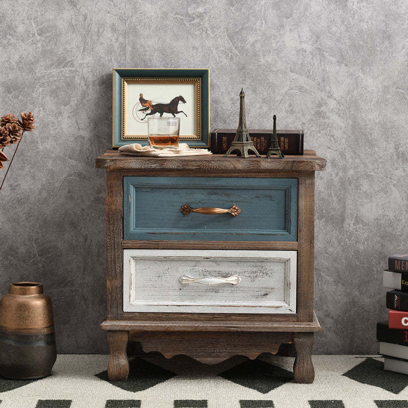 Lighom traditional paulownia 2-drawer wood nightstands