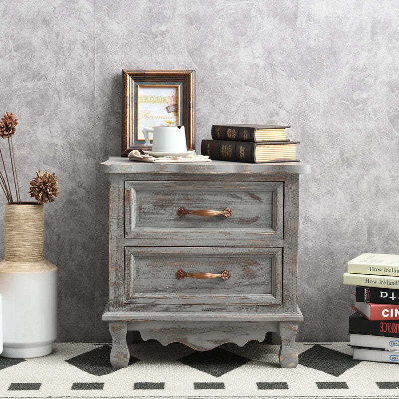 Traditional 2-drawer paulownia wood nightstands, Lighom